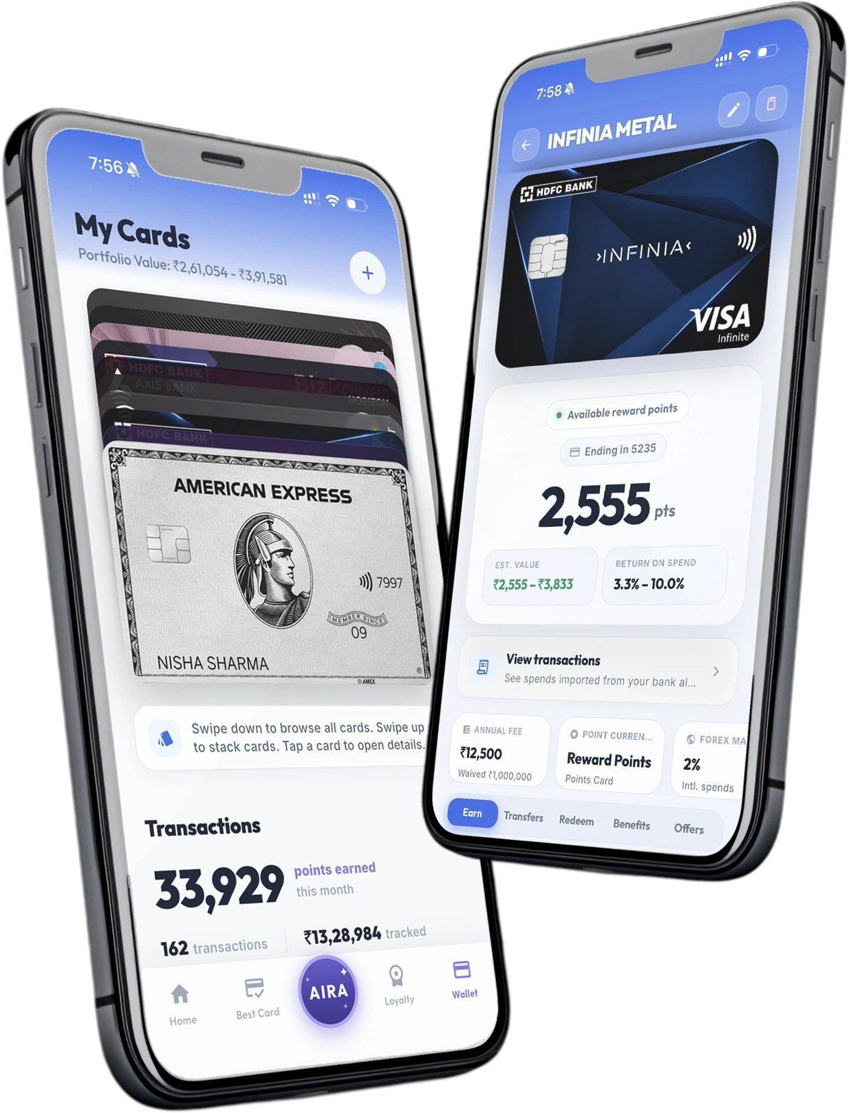 PointsFly card wallet showing all your cards and points in one app
